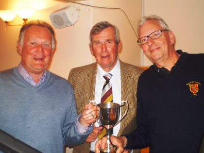 PSC Nomads Chairman Peter Terry presents the PSC Nomads trophy to Jeremy Picton & Charles Reeves 